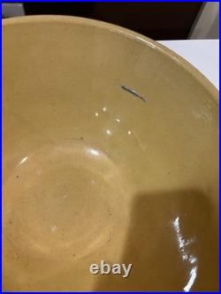 VERY RARE ANTIQUE AMERICAN 1800s LARGE MOLDED 14 BOWL YELLOW WARE