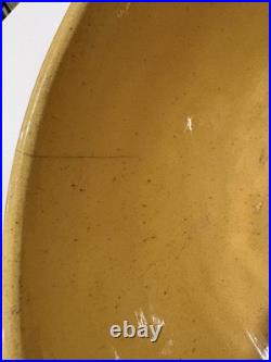 VERY RARE ANTIQUE AMERICAN 1800s LARGE MOLDED 14 BOWL YELLOW WARE