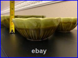VINTAGE 5pc USA #916 Pottery Beautiful Drip Glaze Salad Bowl Set