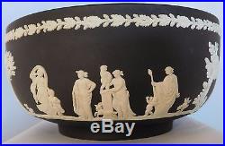 Vintage 8 Wedgwood Black And White Jasperware Bowl With Clasical Figures