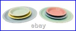 VINTAGE Coors Pottery Mello Tone Misc Dish Set 6pc Mix Colors Plates Bowls