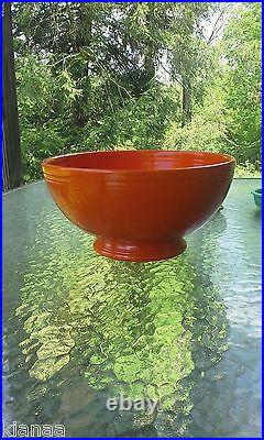 VINTAGE FIESTA 11 3/8 red FOOTED SALAD bowl