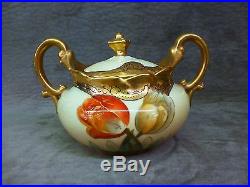 VINTAGE HAND PAINTED (SIGNED SCHONER) PICKARD BOWL, TEAPOT With LID, SUGAR WithLID