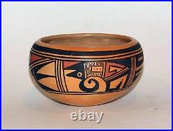 VINTAGE HOPI Pottery Bowl 1930's 40's Hand made, Polychrome design