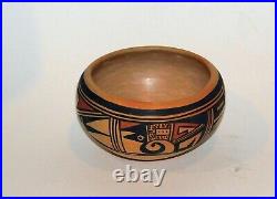 VINTAGE HOPI Pottery Bowl 1930's 40's Hand made, Polychrome design