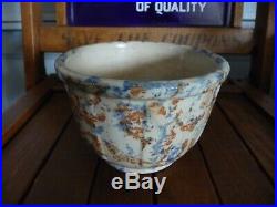 VINTAGE MINN POTTERY FARM HOUSE KITCHEN BANDED SPONGEWARE RED WING BOWL small 5