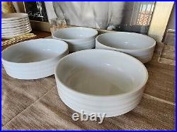 VINTAGE Pottery Barn WHITE 6 in Set of 4 Soup Cereal Bowls Beautiful Rare HTF
