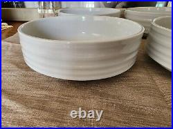 VINTAGE Pottery Barn WHITE 6 in Set of 4 Soup Cereal Bowls Beautiful Rare HTF