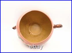 VINTAGE ROSEVILLE #342-6 PINK APPLE BLOSSOM ART POTTERY BOWL/VASE WithTWIG HANDLES