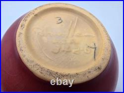 VINTAGE ROSEVILLE #342-6 PINK APPLE BLOSSOM ART POTTERY BOWL/VASE WithTWIG HANDLES