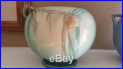 VINTAGE ROSEVILLE POTTERY Green PINECONE JARDINIERE BOWL 6