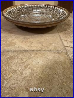 VINTAGE Romania Horezu Pottery Ceramic Bowl SIGNED Spectacular Art Large WOW