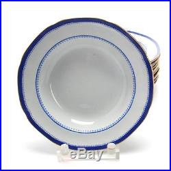 VINTAGE SET OF 12 COPELAND SPODE AMHERST BLUE SOUP BOWLS With CHRISTIE'S TAGS