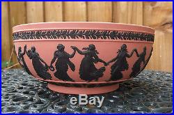 Vintage Wedgwood Terracott / Pink Jasperware Large Bowl Dancing Hours