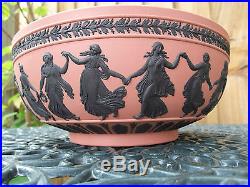 Vintage Wedgwood Terracott / Pink Jasperware Large Bowl Dancing Hours