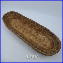 VTG 16 Janet Studio Stoneware Long Bowl Handcrafted Rustic Brown Pottery VTG 16 Janet Studio Stoneware Long Bowl Handcrafted Rustic Brown Pottery