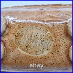 VTG 16 Janet Studio Stoneware Long Bowl Handcrafted Rustic Brown Pottery