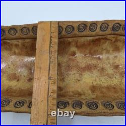 VTG 16 Janet Studio Stoneware Long Bowl Handcrafted Rustic Brown Pottery