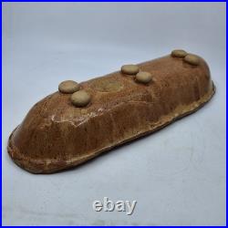 VTG 16 Janet Studio Stoneware Long Bowl Handcrafted Rustic Brown Pottery