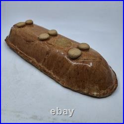 VTG 16 Janet Studio Stoneware Long Bowl Handcrafted Rustic Brown Pottery