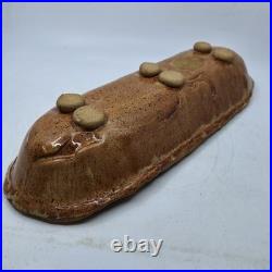 VTG 16 Janet Studio Stoneware Long Bowl Handcrafted Rustic Brown Pottery