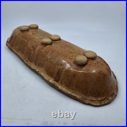 VTG 16 Janet Studio Stoneware Long Bowl Handcrafted Rustic Brown Pottery VTG 16 Janet Studio Stoneware Long Bowl Handcrafted Rustic Brown Pottery