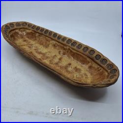 VTG 16 Janet Studio Stoneware Long Bowl Handcrafted Rustic Brown Pottery VTG 16 Janet Studio Stoneware Long Bowl Handcrafted Rustic Brown Pottery
