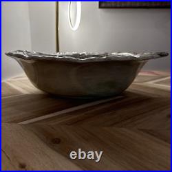 VTG 1977 16 Decorative Ceramic Pottery Bowl Purple Irises Made In Turkey Cottag