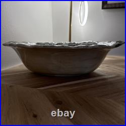 VTG 1977 16 Decorative Ceramic Pottery Bowl Purple Irises Made In Turkey Cottag