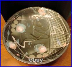 VTG 1989 Mark Chamberlain Large Hand Thrown Pottery Bowl 12 Inch Diameter Signed