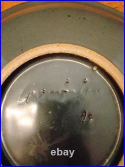 VTG 1989 Mark Chamberlain Large Hand Thrown Pottery Bowl 12 Inch Diameter Signed