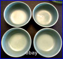 VTG 4 Lot 1940's Red wing Salad Cereal Soup Bowl Brown Green Trim USA Stoneware