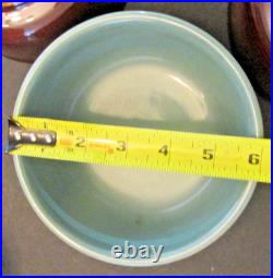 VTG 4 Lot 1940's Red wing Salad Cereal Soup Bowl Brown Green Trim USA Stoneware