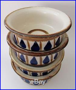 VTG 70's Fred Evangel New Mexico Stoneware Pottery Bowls Set of 4