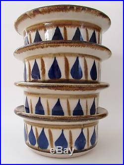 VTG 70's Fred Evangel New Mexico Stoneware Pottery Bowls Set of 4