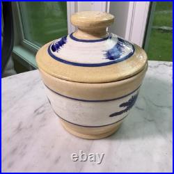 VTG 90s East Knoll Pottery Mochaware Sugar Bowl Creamer Set Seaweed Yellow Ware VTG 90s East Knoll Pottery Mochaware Sugar Bowl Creamer Set Seaweed Yellow Ware