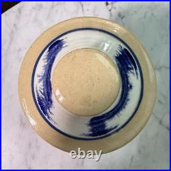 VTG 90s East Knoll Pottery Mochaware Sugar Bowl Creamer Set Seaweed Yellow Ware