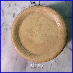 VTG 90s East Knoll Pottery Mochaware Sugar Bowl Creamer Set Seaweed Yellow Ware