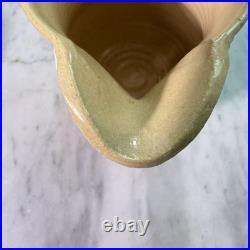 VTG 90s East Knoll Pottery Mochaware Sugar Bowl Creamer Set Seaweed Yellow Ware
