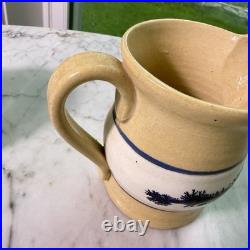 VTG 90s East Knoll Pottery Mochaware Sugar Bowl Creamer Set Seaweed Yellow Ware VTG 90s East Knoll Pottery Mochaware Sugar Bowl Creamer Set Seaweed Yellow Ware