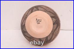 VTG Acoma Pueblo Pottery Signed Corrugated Pot Bowl Native American 7 Fine Line