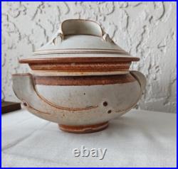 VTG Artisan Stoneware Pottery Tureen Lidded Serving Bowl Dish Signed