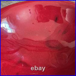 VTG Arvi Tynys Stonelain Ceramic Bowl 11 Mid Century Crimson Red Art Pottery