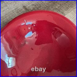 VTG Arvi Tynys Stonelain Ceramic Bowl 11 Mid Century Crimson Red Art Pottery
