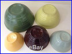 VTG Bauer Ring Mixing Bowls Nesting Set of 5 Early California Pottery Farmhouse