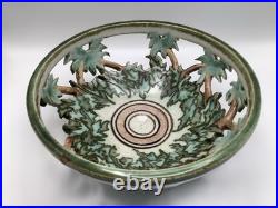 VTG Blasdell'95 Art Pottery Openwork Bowl, Signed, 6 Diameter X 3 High