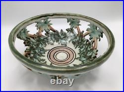 VTG Blasdell'95 Art Pottery Openwork Bowl, Signed, 6 Diameter X 3 High