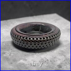VTG California Studio Pottery Double Wall Perforated Stoneware Ikebana Bowl 9