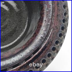 VTG California Studio Pottery Double Wall Perforated Stoneware Ikebana Bowl 9