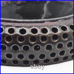 VTG California Studio Pottery Double Wall Perforated Stoneware Ikebana Bowl 9
